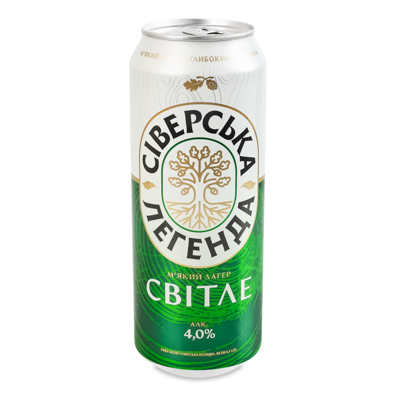 Пиво М’який лагер світле 4% 0,5л ж/б Сіверська Легенда