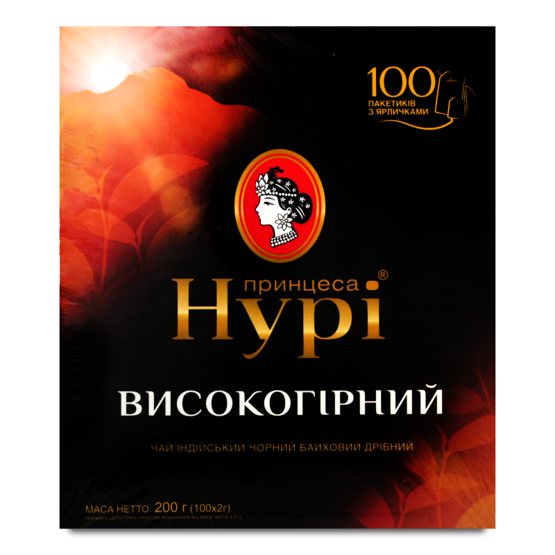 Чай чорний високогірний 100*2г з/я Принцеса Нурі