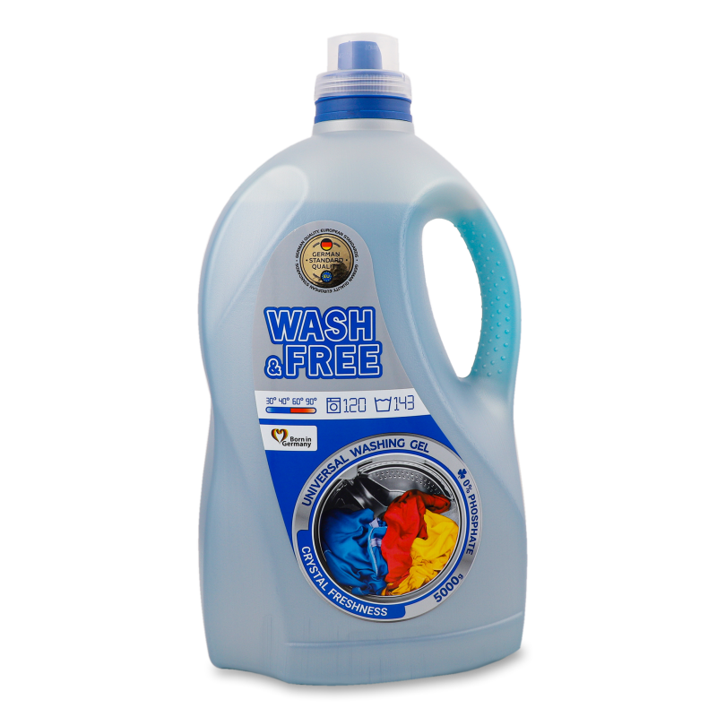 Гель д/прання універсальний 5000г Wash&Free