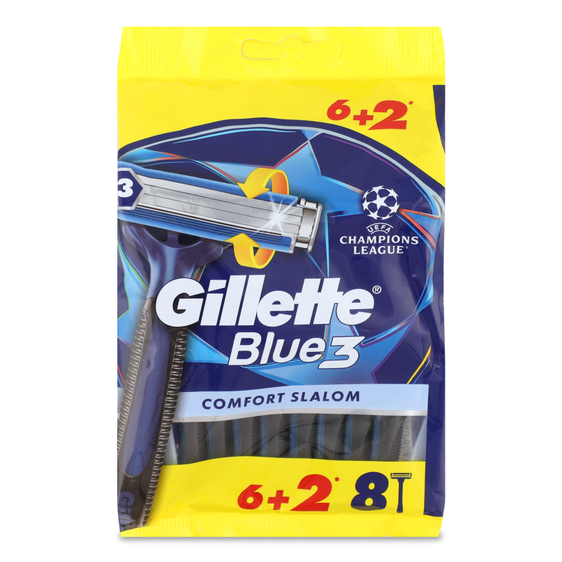 Станок д/гоління одноразовий Блу 3 Комфорт Слалом 8шт Джилет