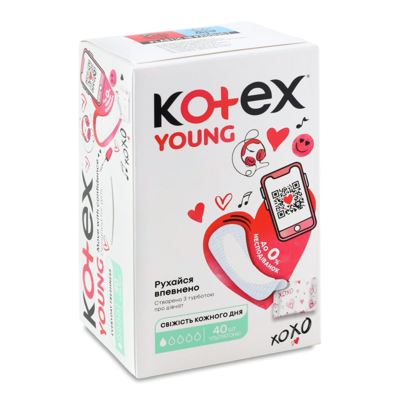 Прокладки щоденні Young 40шт Kotex