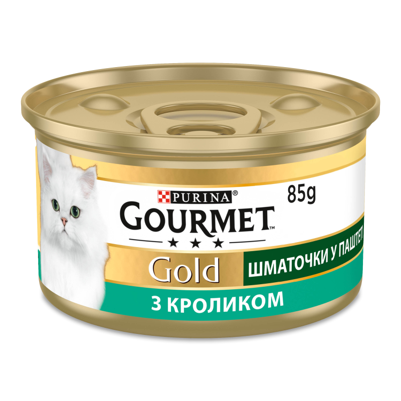 Корм д/котів Голд з кроликом по-французьки 85г ж/б Гурме