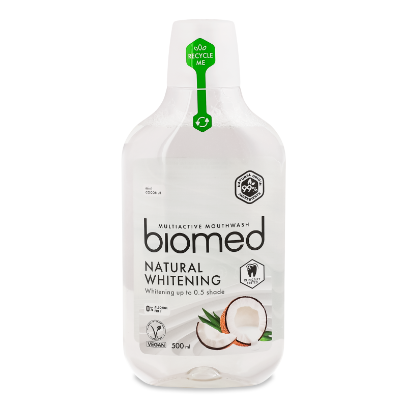 Ополіскувач д/догляду за порожниною рота Natural Whitening 500мл Biomed