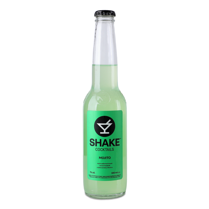 Напій слабоалкогольний Mojito сильногазований 7% 0,33л скло Shake