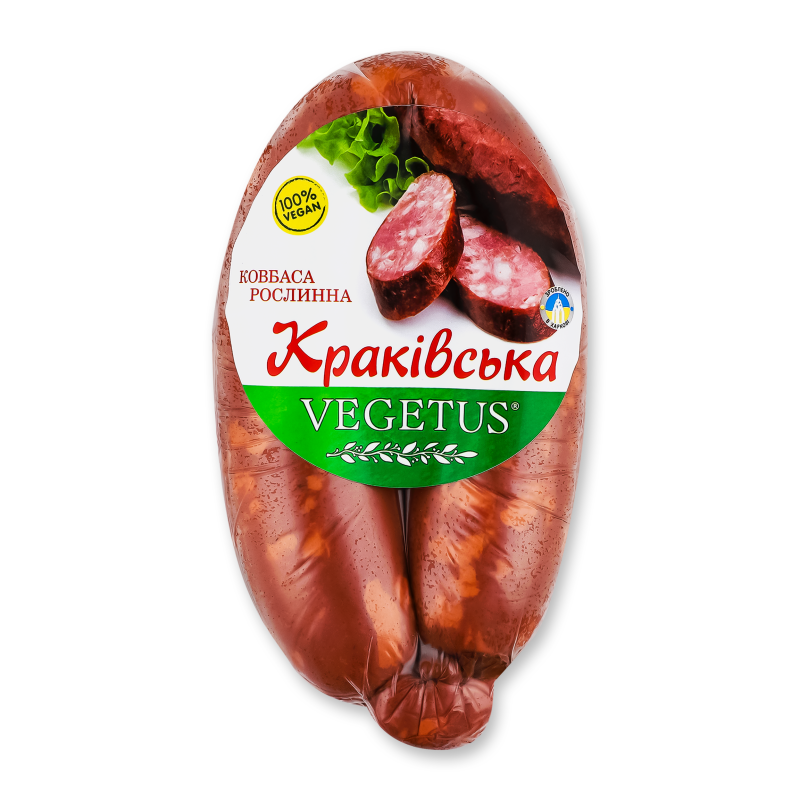 Ковбаса рослинна Краківська 390г в/у Vegetus