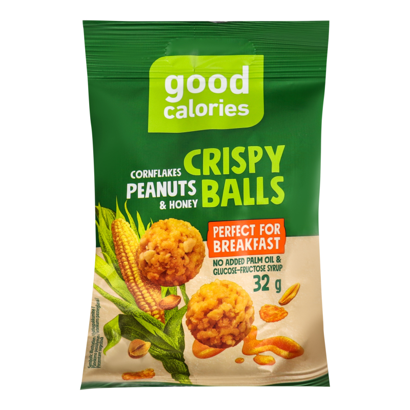 Шарики хрустящие кукурузные хлопья арахис и мед Good calories м/у 32г ...