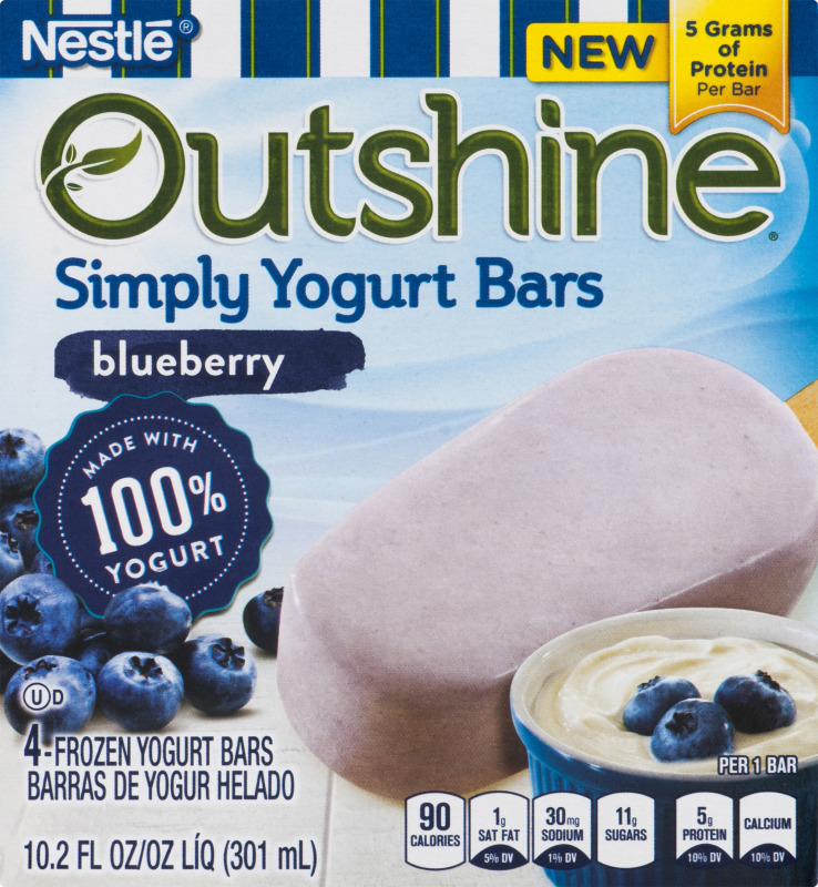 Nestle Outshine Simply Yogurt Bars Blueberry - 4 CT Nestle