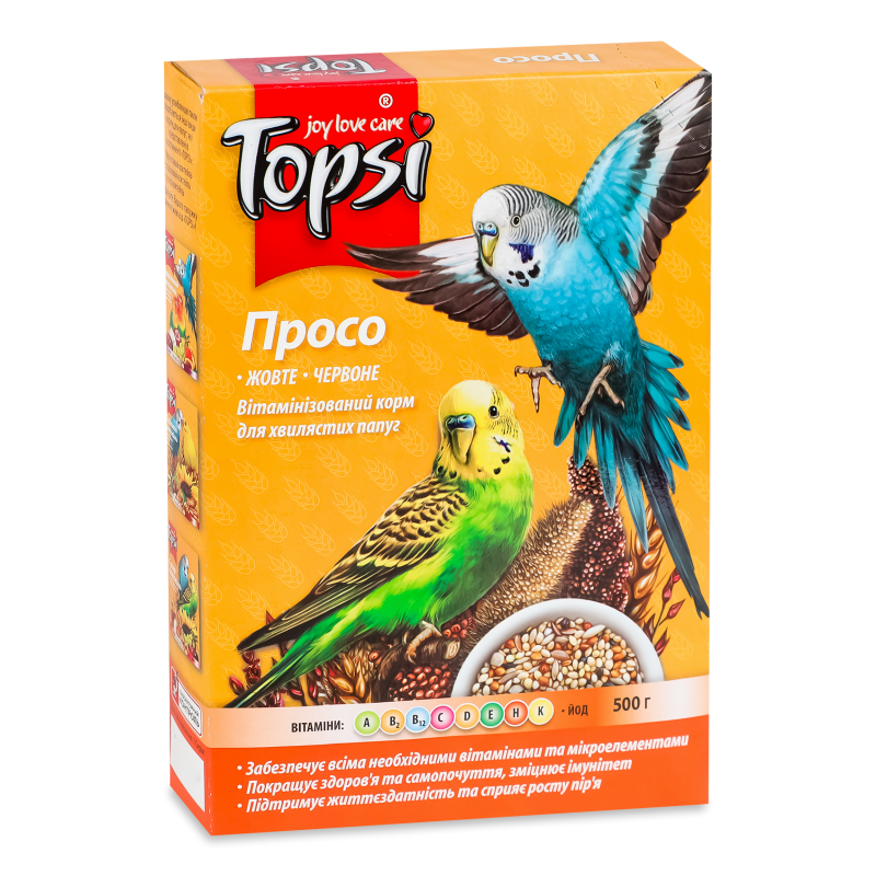 Корм д/хвилястих папуг Просо 600г Топсі