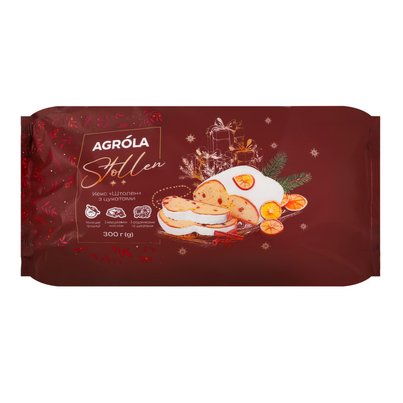 Кекс з цукатами Stollen Agrola м/у