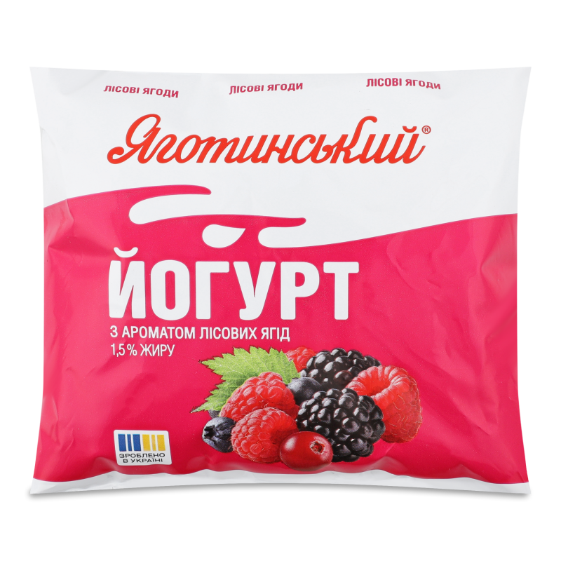 Йогурт питний з ароматом лісових ягід 1,5% 400г п/е Яготинський