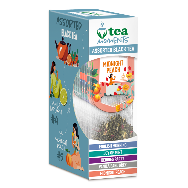 Набір чаю чорного Assorted 5видів 15пакетів Tea Moments