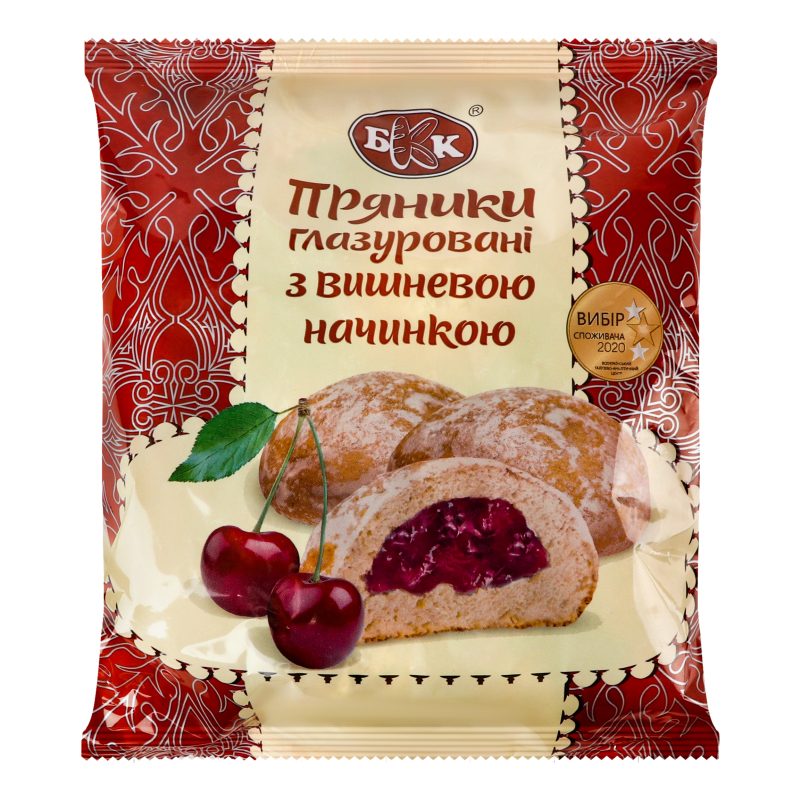 Пряники глазированные с вишневой начинкой БКК м/у 300г Київ БКК ...
