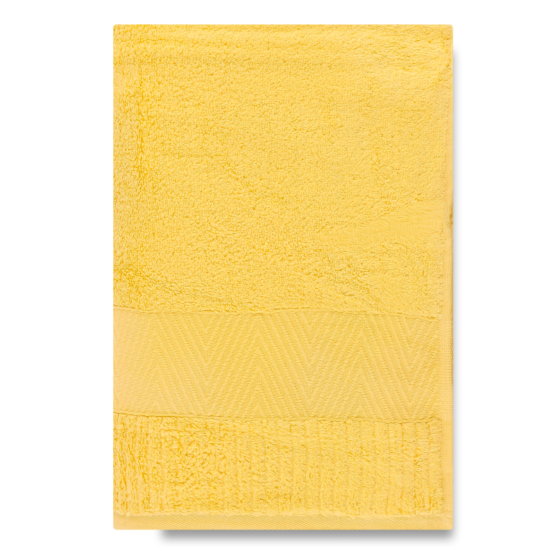 Рушник жовтий махровий зеро твіст з бордюром 100*150см 600г/м2 ГМ Текстайл