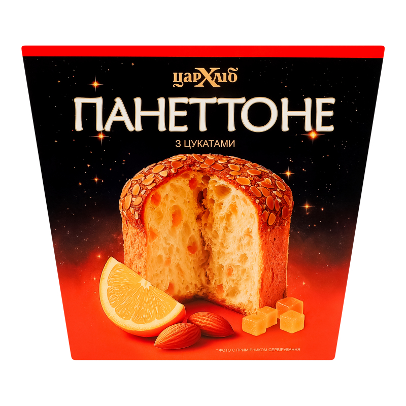 Кекс Панеттоне з цукатами Цар хліб к/у