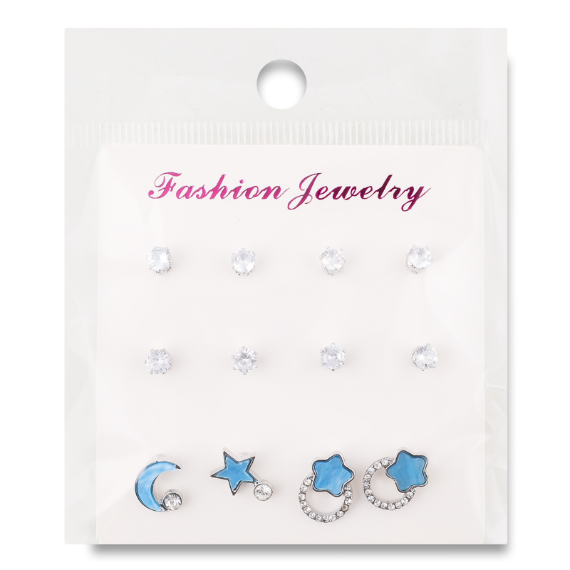 Сережки-гвіздки сірий метал в асортименті LF25051553