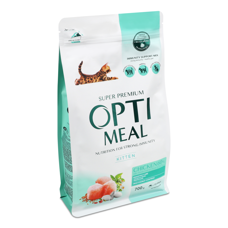 Корм д/кошенят Курка сухий 700г Оптіміл