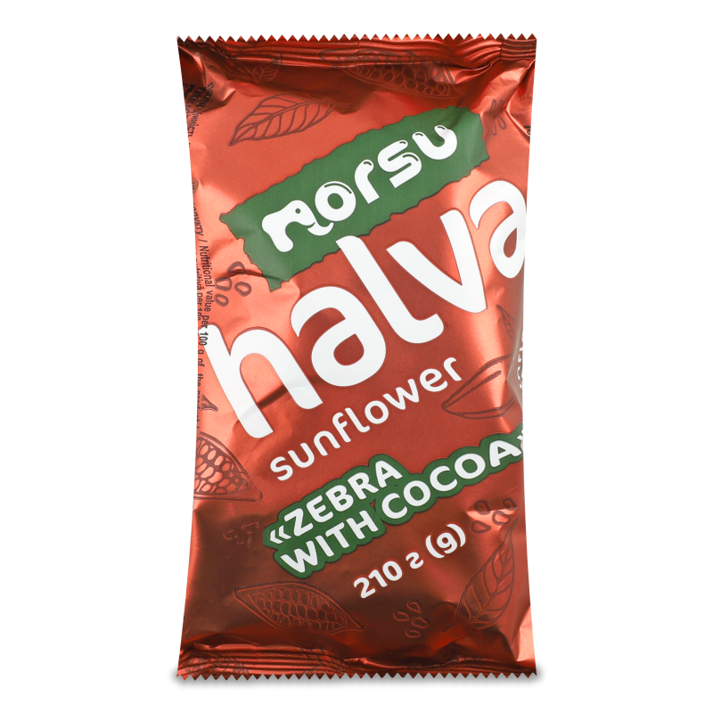 Халва соняшникова Зебра з какао 210г Norsu