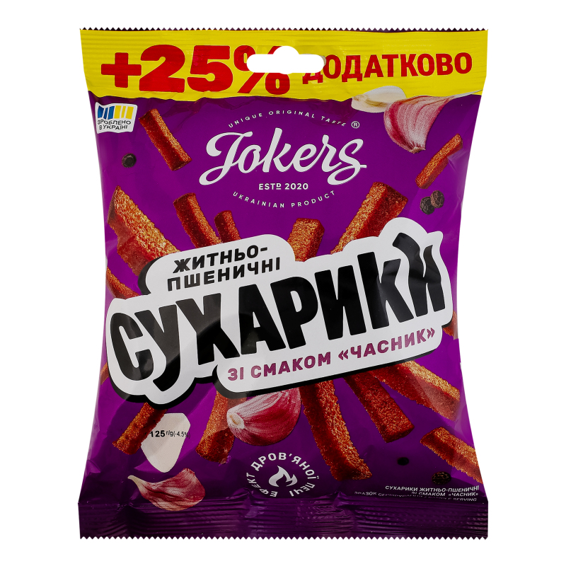 Сухарики житньо-пшеничні Часник Jokers м/у