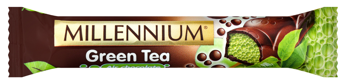 Шоколад Millennium Green Tea пористий чорний 32г х14
