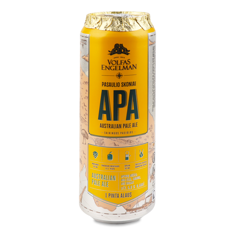 Пиво АПА світле нефільтроване 5% 0,568л ж/б Вольфас Енгельман