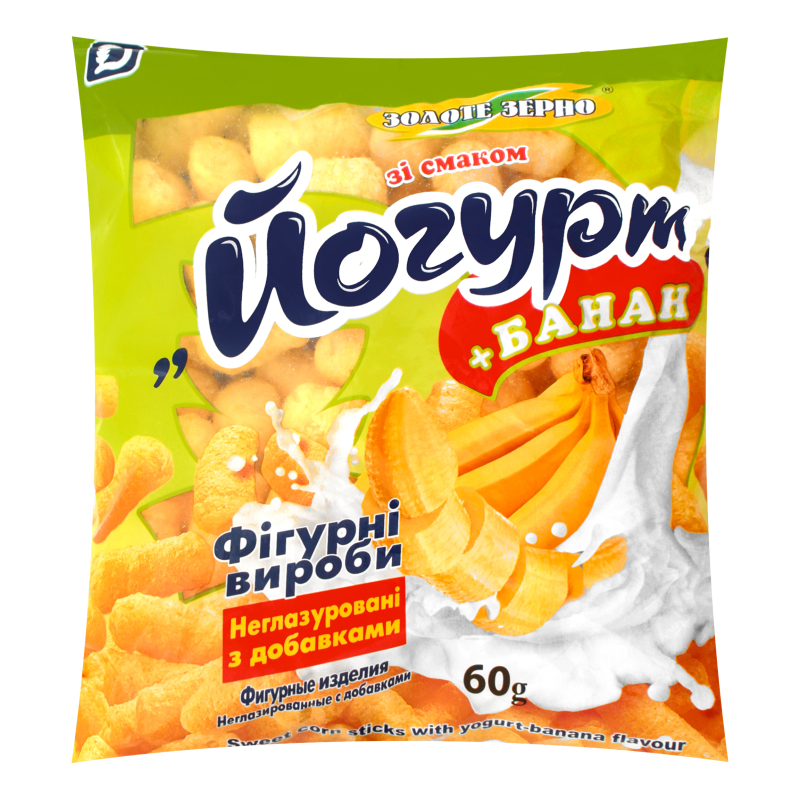 Кукурузные палочки Золотое зерно йогурт-банан 50г (4820017295338)