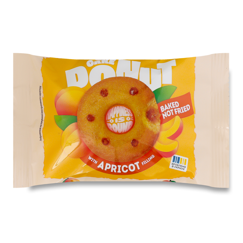 Кекс Cake Donut з наповнювачем з смаком абрикосу 50г Narobake