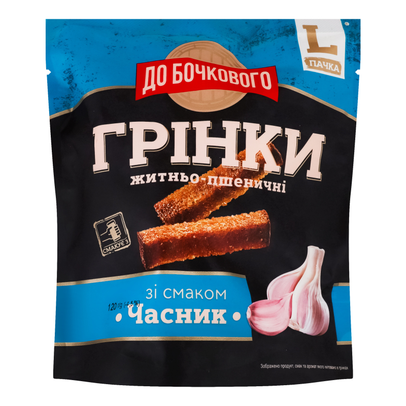 Гренки ржано-пшеничные Чеснок До Бочкового д/п 120г До Бочкового
