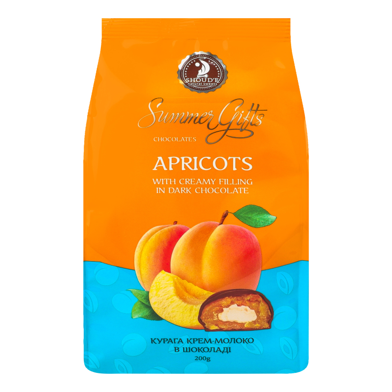 Цукерки Apricots with creamy filling in dark chocolate Summer Gifts Shoud'e м/у
