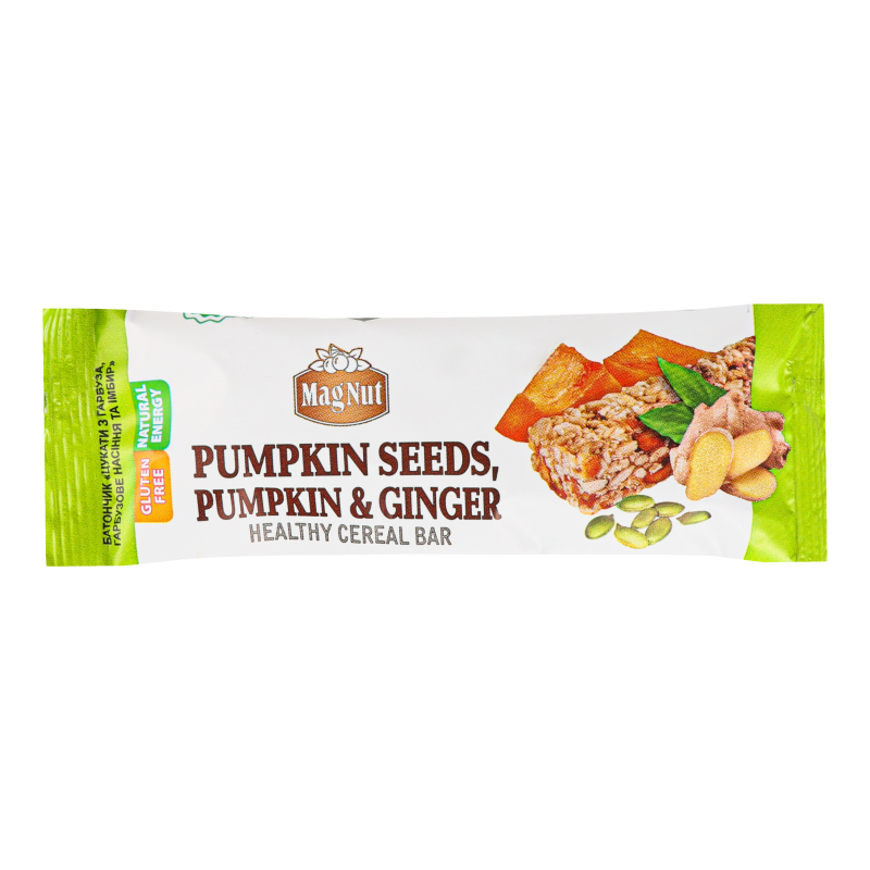 Батончик Цукати з гарбуза гарбузове насіння та імбир MagNut м/у