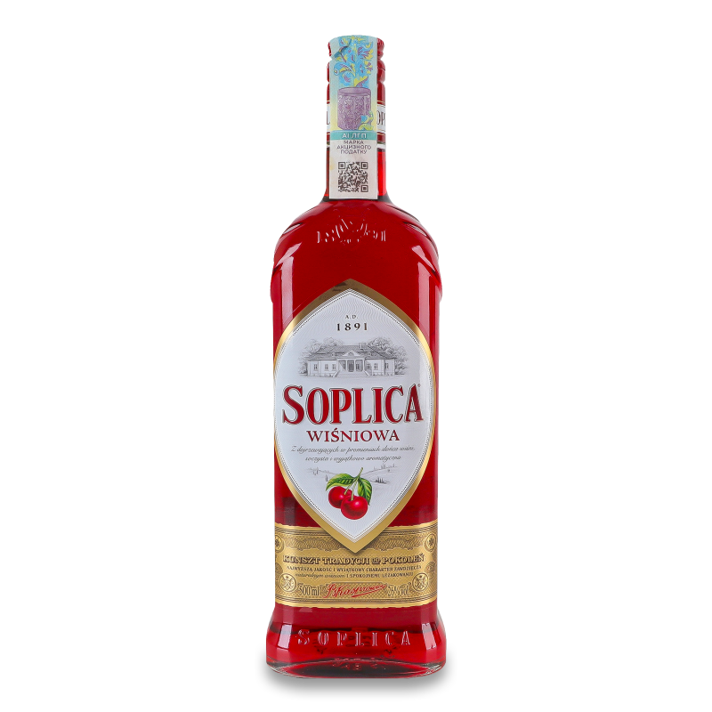 Лікер Вишня 26% 0,5л Soplica