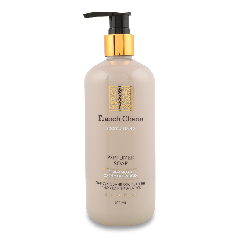 Мило д/тіла та рук French Charm Bergamot&cashmere wood парфумоване 400мл з дозатором Liora