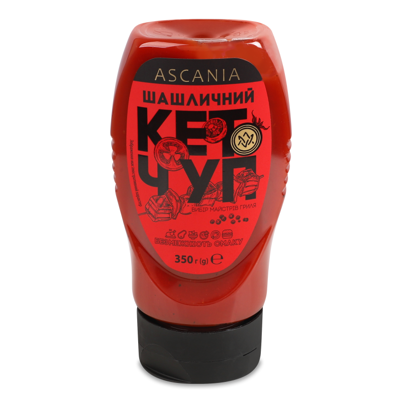 Кетчуп Шашличний 350г пет перевернутий Ascania