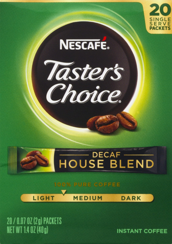 Nescafe Taster's Choice Instant Coffee Decaf House Blend Single Serve Packets 22 CT Nescafe