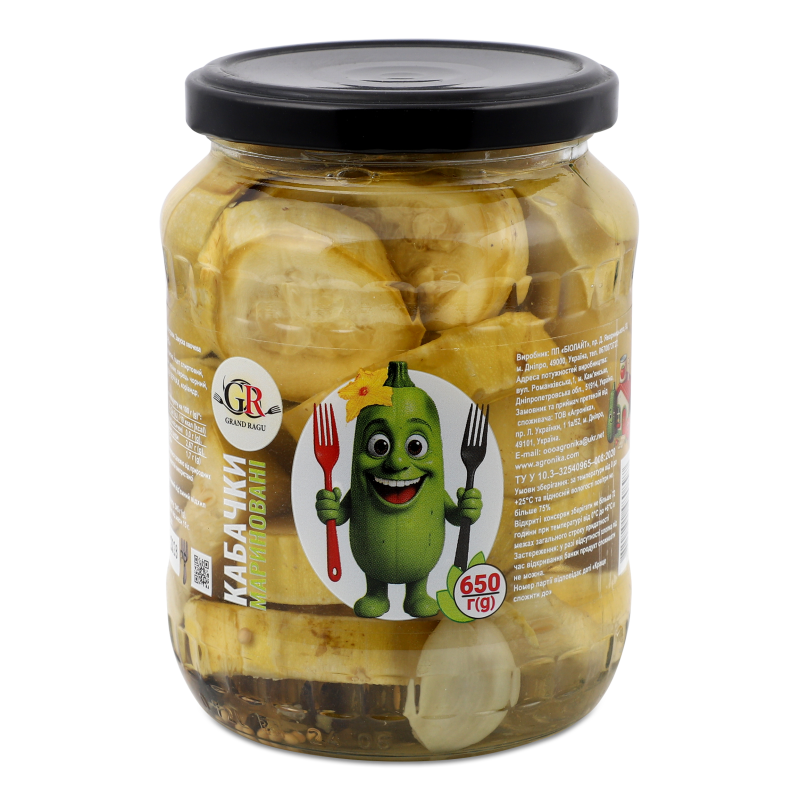 Кабачки мариновані 650г твіст/б Grand Ragu
