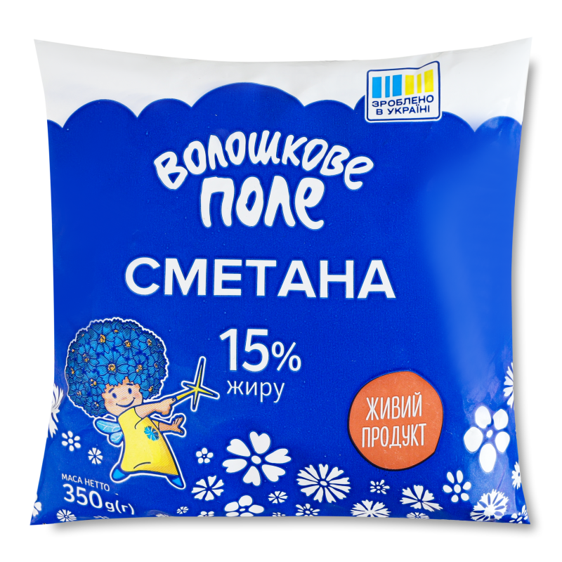 Сметана 15% 350г п/е Волошкове поле