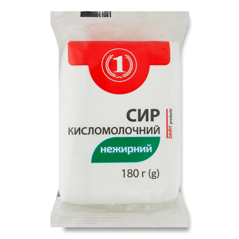 Сир кисломолочний нежирний 180г ТМ “1”