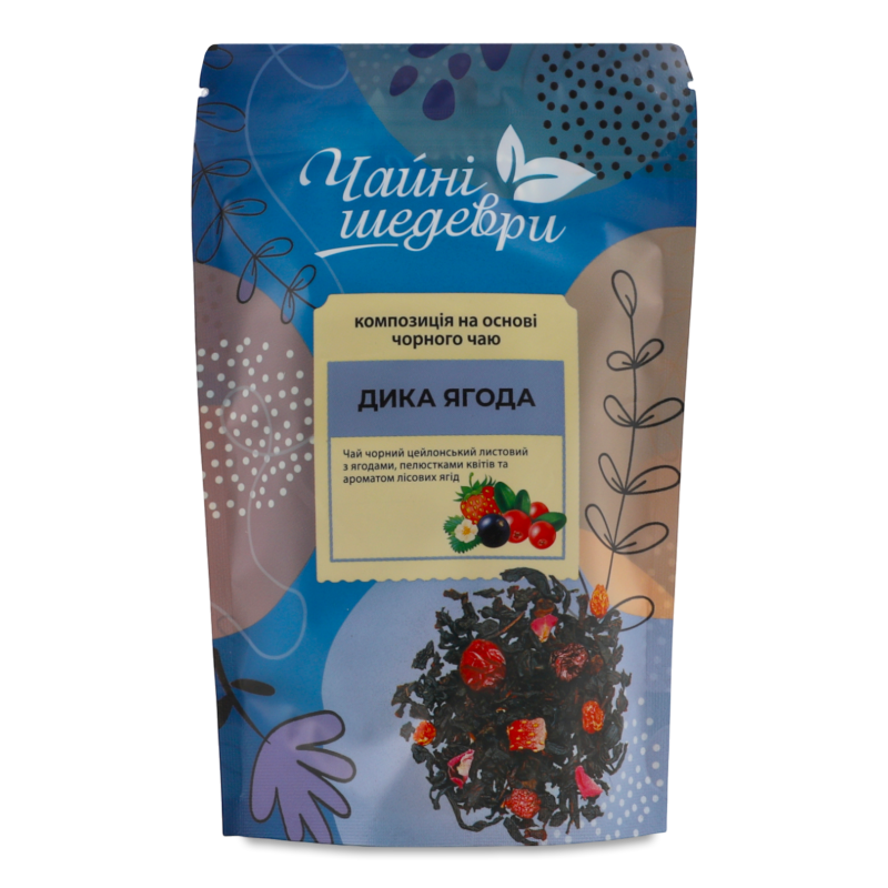 Чай Дика ягода чорний листовий 60г Чайні шедеври