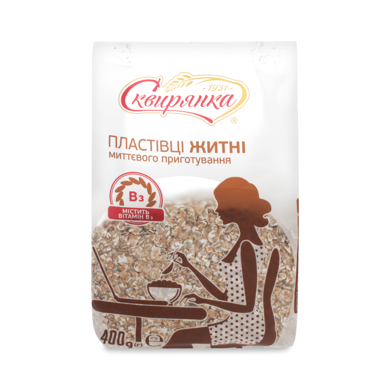 Пластівці миттєвого приготування житні 400г Сквирянка