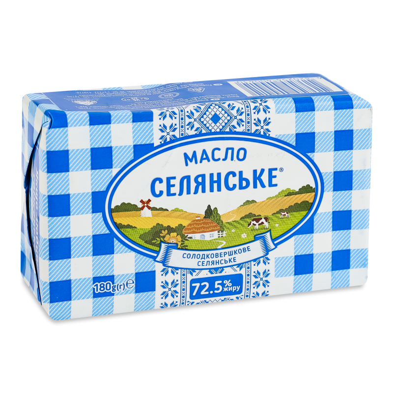 Масло солодковершкове 72,5% 180г Селянське