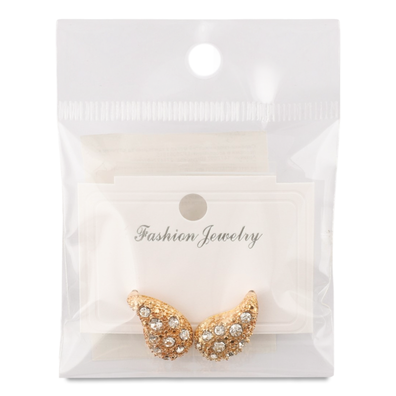 Сережки-гвіздки жовтий метал з камінцями та штучними перлами в асортименті LF25051515