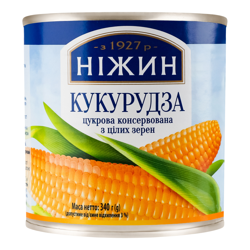 Кукуруза сахарная консервированная из целых зерен Ніжин ж/б 340г Ніжин ...