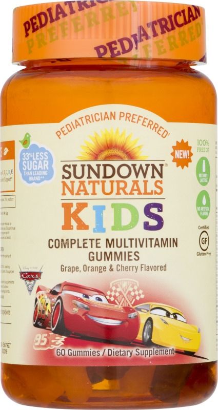 Sundown Naturals Kids Complete Multivitamin Gummies Grape, Orange ...