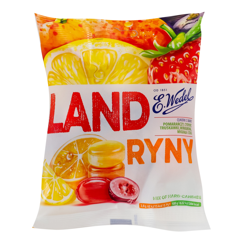 Карамель льодяникова з фруктами, мигдалем та смаком коли Land ryny E.Wedel м/у