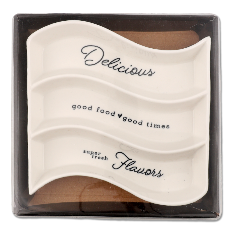 Салатник білий порцеляна на 3секції Excellent Houseware