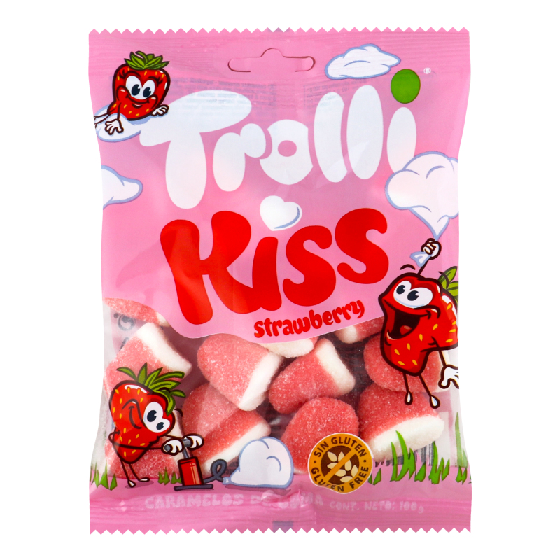 ◆苺◆ Конфеты желейные Strawberry Kiss Trolli м/у 100г Trolli