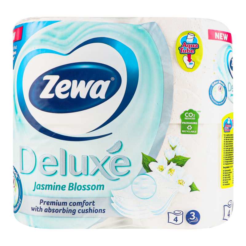 Бумага туалетная 3-х слойная Jasmine Blossom Deluxe Zewa 4шт Zewa ...