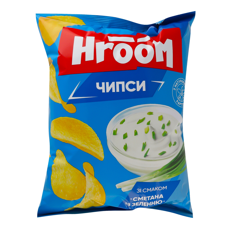 Чипсы картофельные Сметана с зеленью Hroom м/у 110г Hroom ...