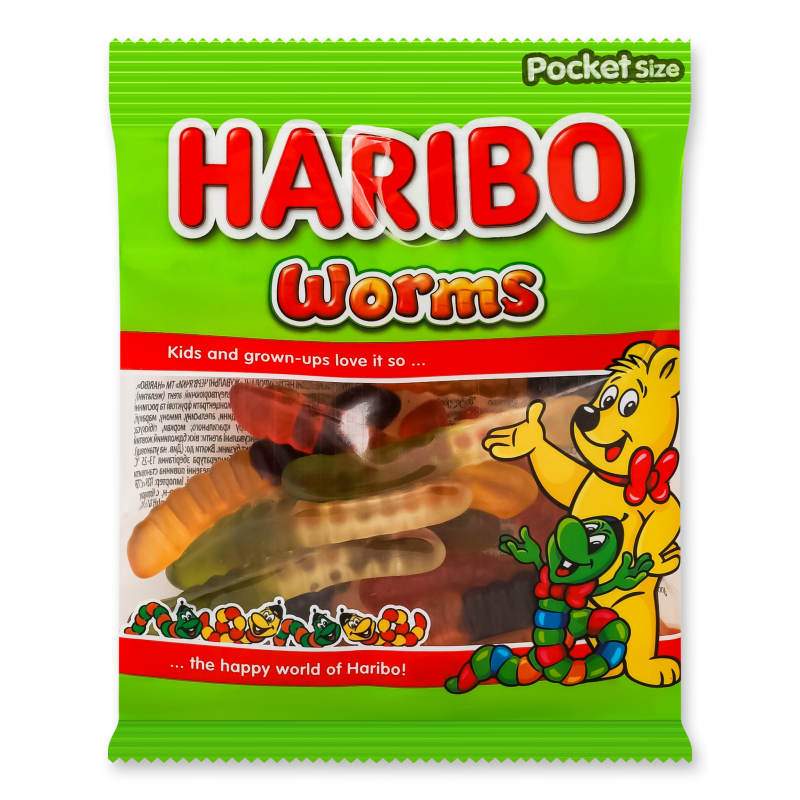 Цукерки жувальні Worms 80г Haribo