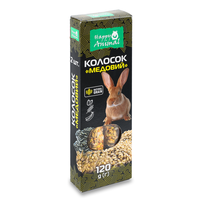 Ласощі д/гризунів Колосок Медовий 120г Happy Animal