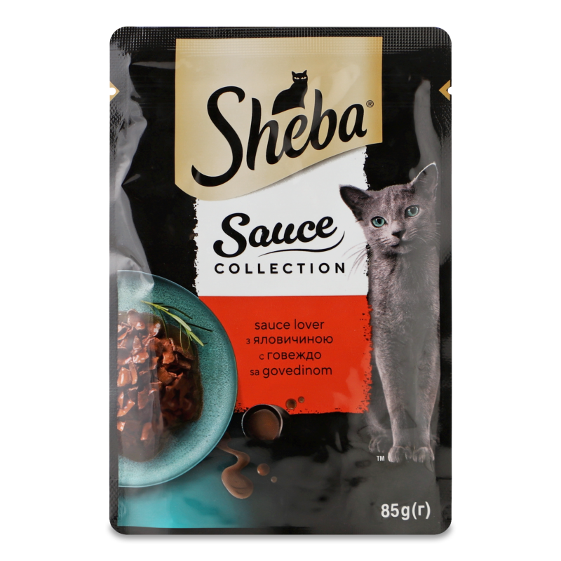 Корм д/котів Sauce Collection з яловичиною в соусі 85г пауч Sheba
